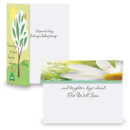 Current Get Well Florals Greeting Cards Value Pack- Set of 20 (10 designs) Large 5 x 7, Sentiments Inside, Get Well Soon Cards, Get Well Wishes, Envelopes Included - Image 4