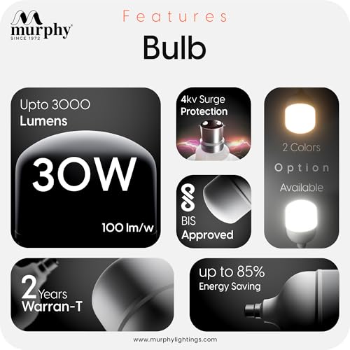 Murphy 30W B22D Led Bulb (Warm White) - Image 3
