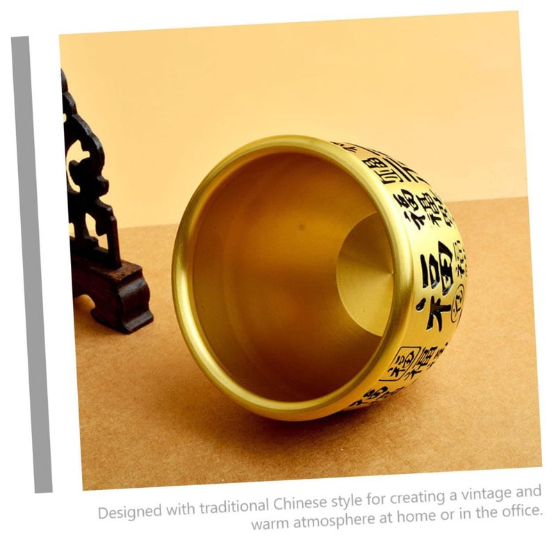 Large Brass Feng Shui Fortune Bowl Decorative Offering Basin for Home Office Wealth - Image 4
