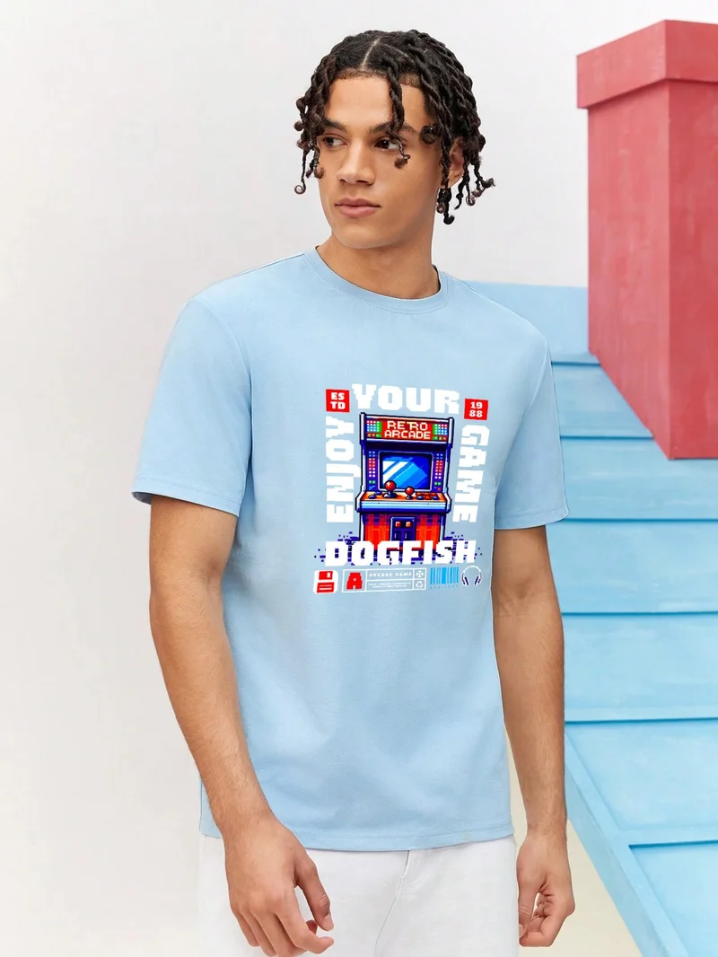 دوغ فش Lover Combination Couple Classic Pixels Timeless Fun Printed Oversize Cotton T-Shirt 2-Pack