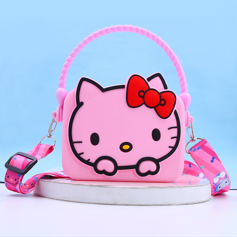 Cute Kuromi Silicone Coin Purse Cartoon Shoulder BagKT cat portable (pink) KT cat portable (pink)