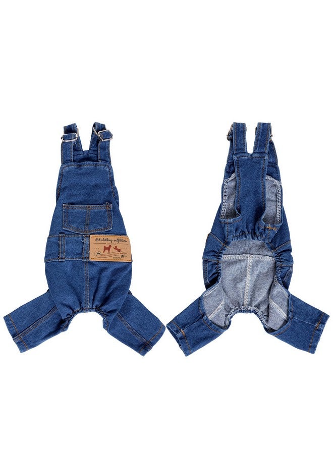 Rbenxia Rbenxia 1 Piece of Dog Denim Shirts Puppy Jean Jacket Sling Jumpsuit Costumes Pet Jean Overalls Dog Pants Outfits for Small Puppy Cat Pets (Blue, Small) - Image 2
