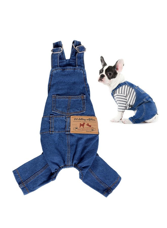 Rbenxia Rbenxia 1 Piece of Dog Denim Shirts Puppy Jean Jacket Sling Jumpsuit Costumes Pet Jean Overalls Dog Pants Outfits for Small Puppy Cat Pets (Blue, Small) - Image 1