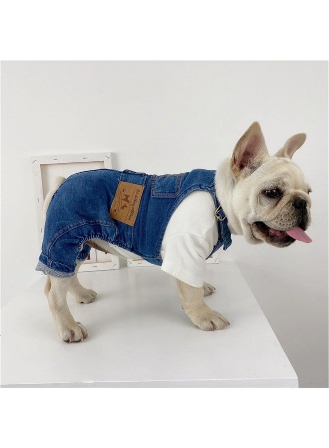 Rbenxia Rbenxia 1 Piece of Dog Denim Shirts Puppy Jean Jacket Sling Jumpsuit Costumes Pet Jean Overalls Dog Pants Outfits for Small Puppy Cat Pets (Blue, Small) - Image 5