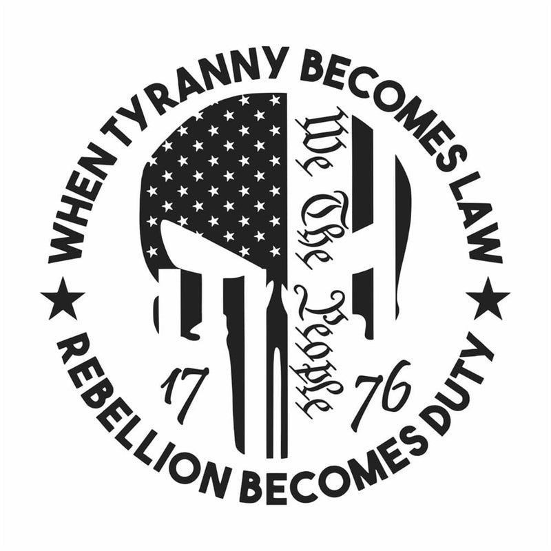 TIPSANGGO We The People Sticker Decals 1776 Distressed American USA Flag Skull Decal, Patriotic Vinyl Decal for Auto Car Truck SUV Window (Black, M#) - Image 1