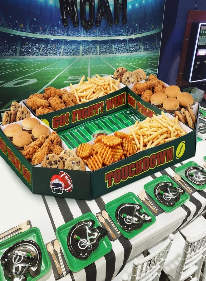 Tosstuki Large Football Party Supplies Kit Food Serving Tray 31 x 39 in Snack Holder Stadium Shape Table Centerpiece for Football Birthday Game Day Sports Event Celebrations Favors - Image 4