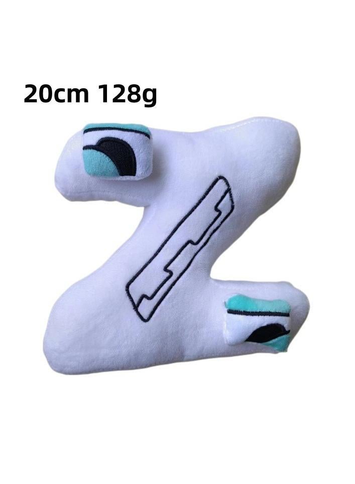 1-Pieces Alphabet Doll Funny Emojis Cotton Number Plush Toy White-Z 