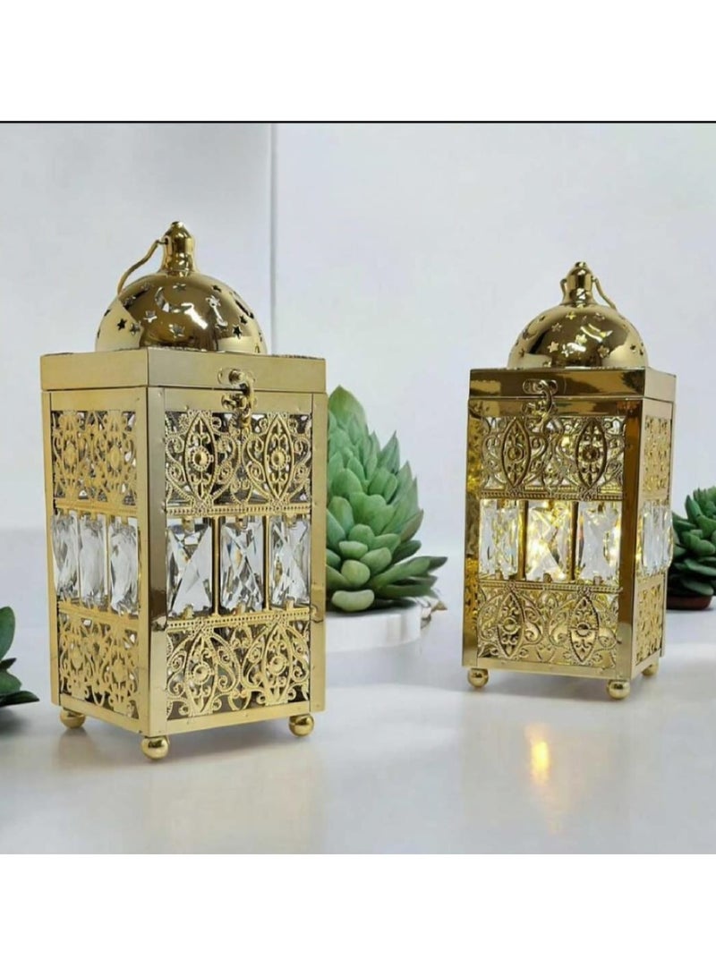 فانوس رمضان الذهبي مع صوت ترحيبي مرحب مرحب يا هلال - Image 1