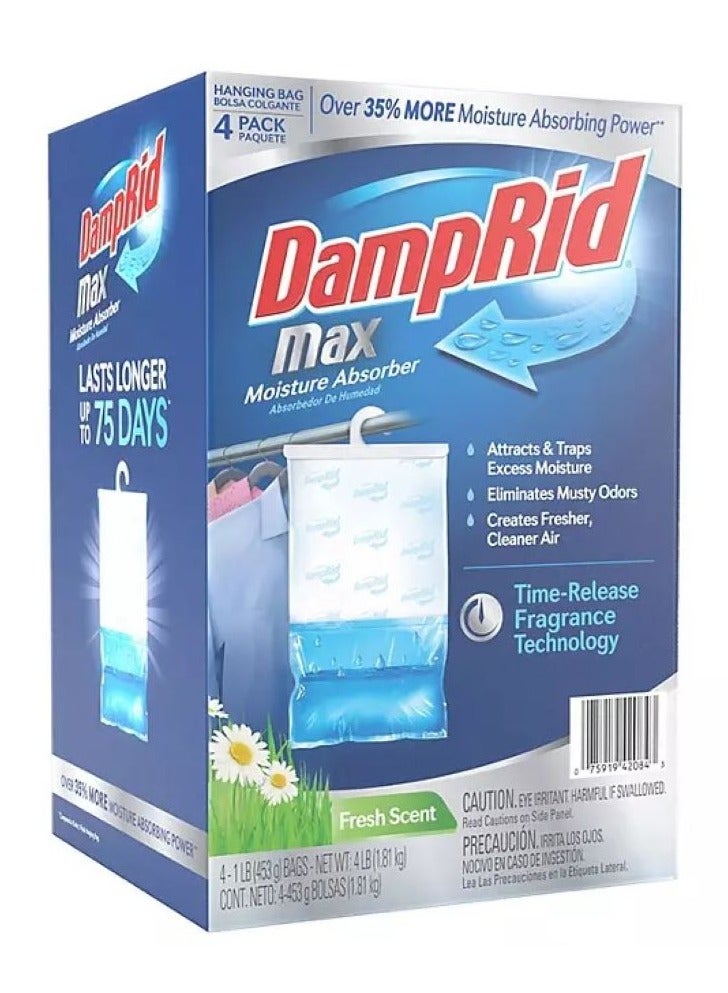 DampRid DAMPRID Hanging Moisture Absorber Fresh Scent - Pack of 4*453 gram total 1.81 kg  - Image 1