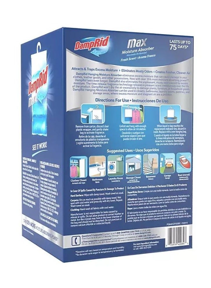 DampRid DAMPRID Hanging Moisture Absorber Fresh Scent - Pack of 4*453 gram total 1.81 kg  - Image 2