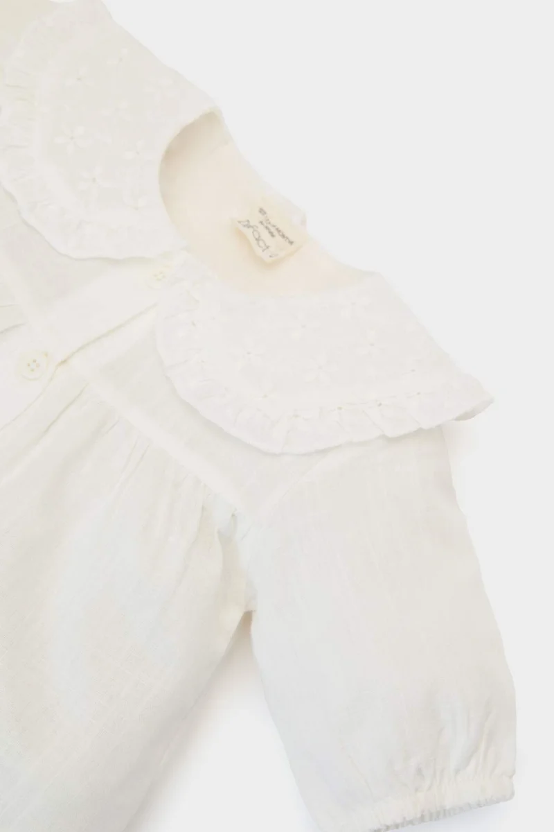 ديفاكتو Baby Girl Lace Collar Flam Poplin Shirt