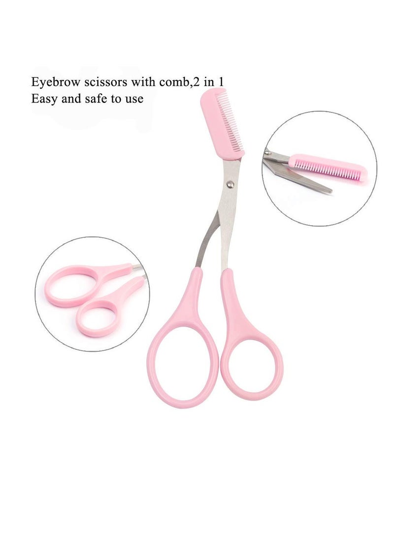 Eyebrow Razor Eyebrow Trimmer and Eyebrow Scissors Kit Eyebrow Eyelash Trimmer Scissors Hair Cutting Tools Shaping Knife Makeup Tools Eyebrow Brush and Comb for Women and Men - Image 2