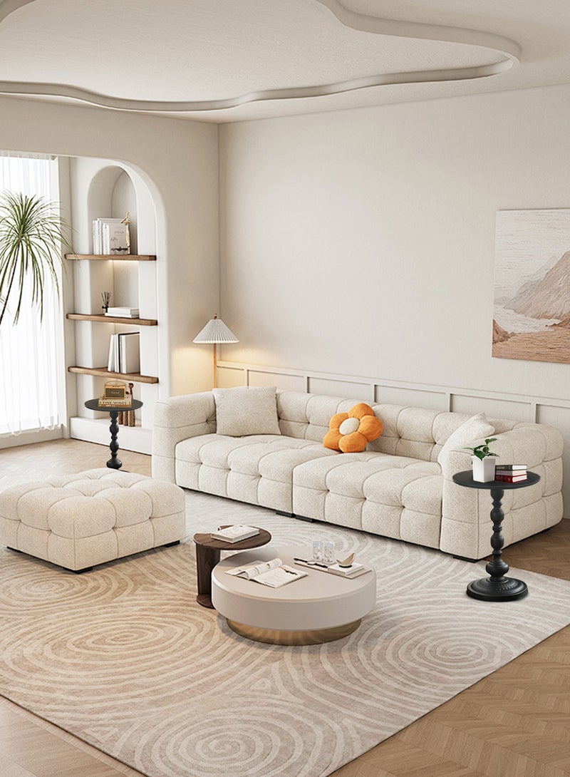 WinHolder 2-Pieces Coffee Table,  Living Room Round Side Table, Modern Simple Corner Metal Iron Outdoor Service table, Easy Assembly, Black 40x40x52 - Image 2