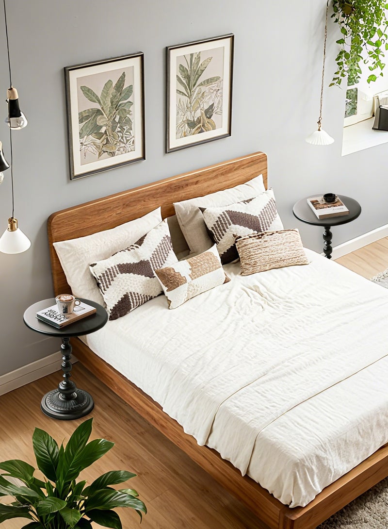 WinHolder 2-Pieces Coffee Table,  Living Room Round Side Table, Modern Simple Corner Metal Iron Outdoor Service table, Easy Assembly, Black 40x40x52 - Image 3