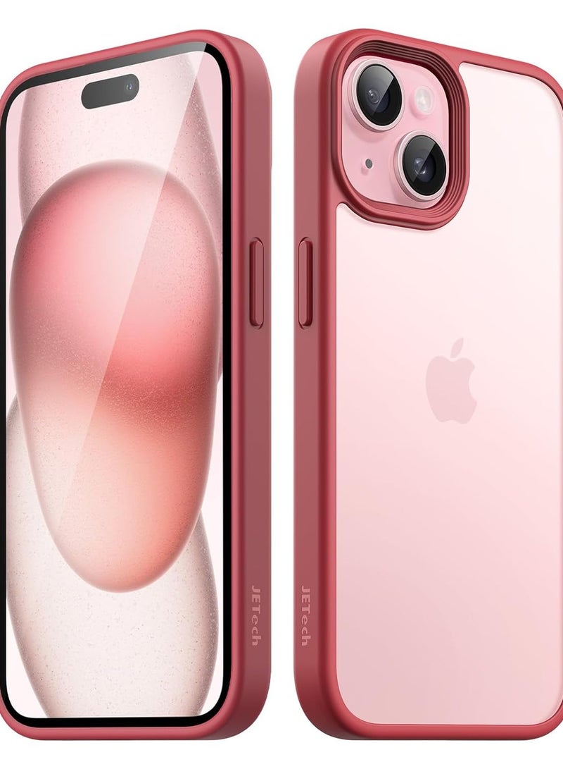 JETech Matte Cover Case for iPhone 15 6.1-Inch, Shockproof Military Grade Drop Protection, Frosted Translucent Back Phone Cover, Anti-Fingerprint (Maroon) - Image 1
