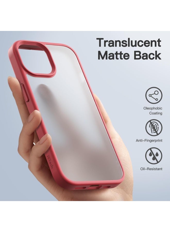 JETech Matte Cover Case for iPhone 15 6.1-Inch, Shockproof Military Grade Drop Protection, Frosted Translucent Back Phone Cover, Anti-Fingerprint (Maroon) - Image 4