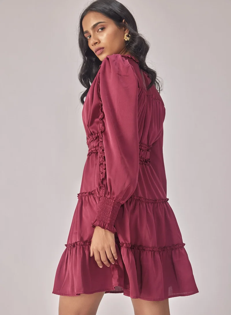 The Label Life Ruffled Tiered Mini Dress
