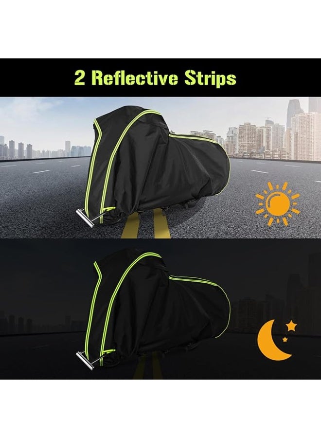 Motorcycle Cover for Honda GL1500 GL1800, Honda Gold Wing 2001-2023 with Trunk Models, All Weather Outdoor Black Protective Cover with Reflective Strips,Vent Holes and Lock Holes - Image 4
