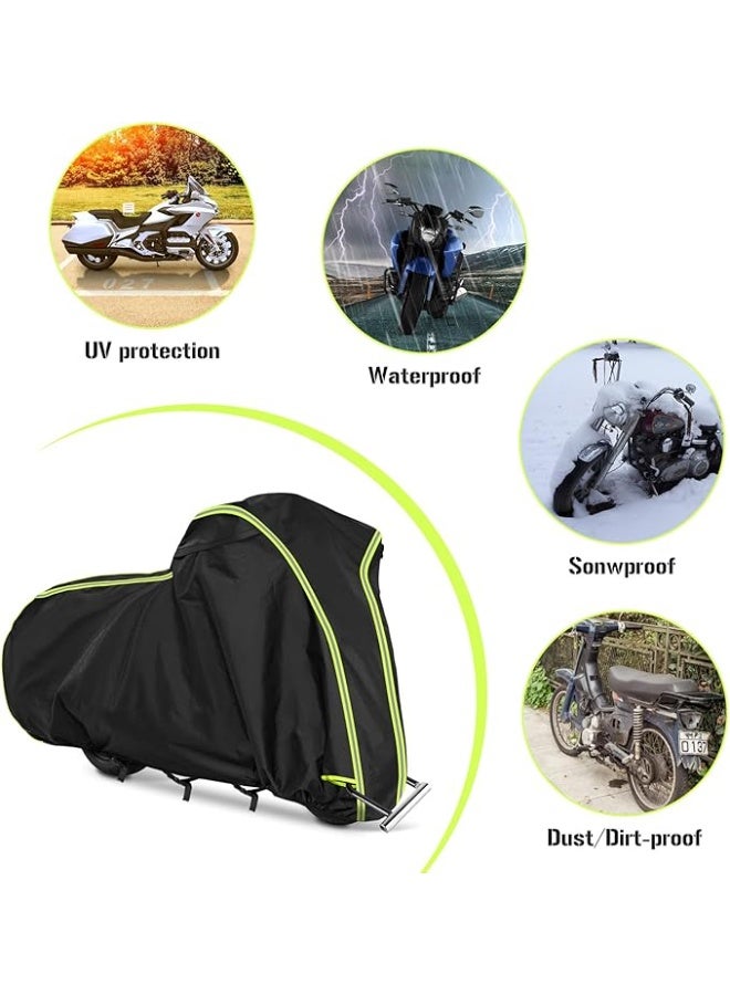 Motorcycle Cover for Honda GL1500 GL1800, Honda Gold Wing 2001-2023 with Trunk Models, All Weather Outdoor Black Protective Cover with Reflective Strips,Vent Holes and Lock Holes - Image 2