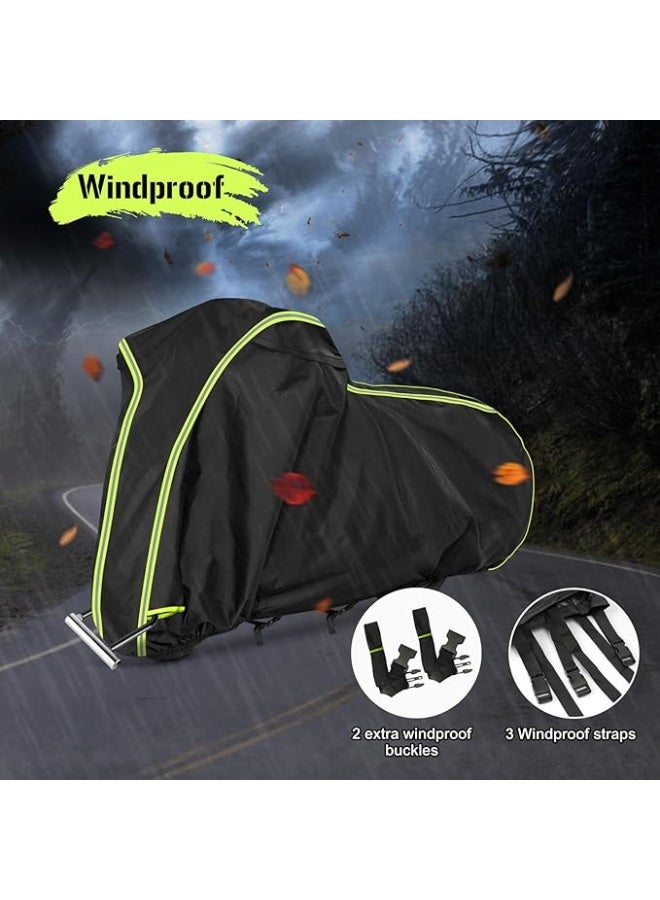 Motorcycle Cover for Honda GL1500 GL1800, Honda Gold Wing 2001-2023 with Trunk Models, All Weather Outdoor Black Protective Cover with Reflective Strips,Vent Holes and Lock Holes - Image 3
