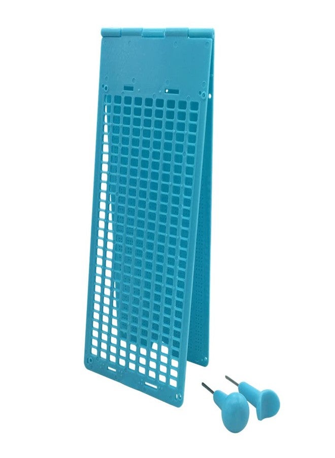 VISIONU 9 Lines 28 Cells Braille Writing Slate with 2 pcs Styluses, Braille Slate Kit, Blue - Image 1