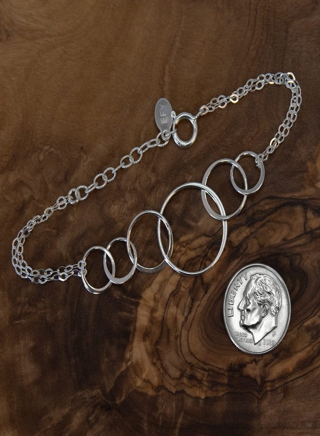 EFYTAL 60 Birthday Gifts, 925 Sterling Silver 6 Ring Bracelet for Women, 6 Circles Jewelry, Gifts for 60 Year Old, 60th Birthday Gifts for Mom - Image 4