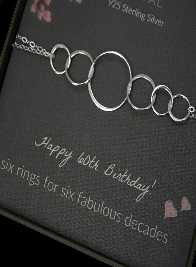 EFYTAL 60 Birthday Gifts, 925 Sterling Silver 6 Ring Bracelet for Women, 6 Circles Jewelry, Gifts for 60 Year Old, 60th Birthday Gifts for Mom - Image 5