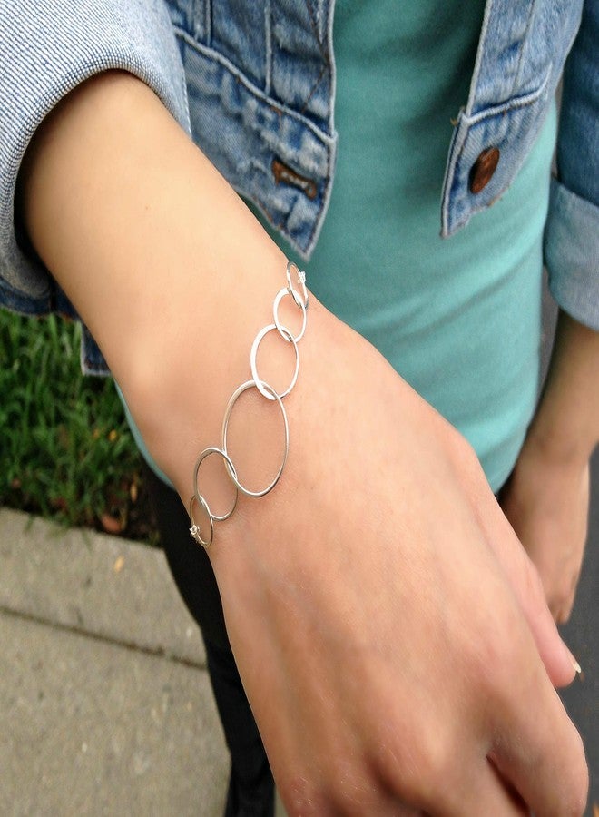 EFYTAL 60 Birthday Gifts, 925 Sterling Silver 6 Ring Bracelet for Women, 6 Circles Jewelry, Gifts for 60 Year Old, 60th Birthday Gifts for Mom - Image 3