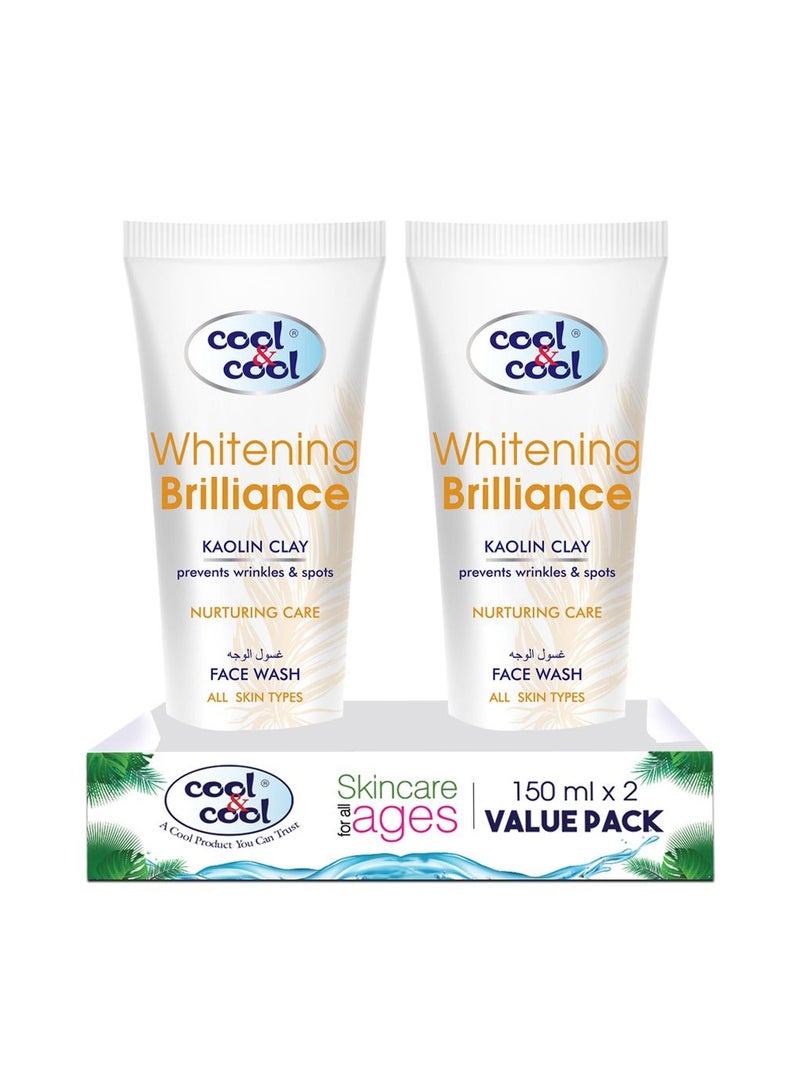 كول اند كول غسول الوجه Cool & Cool Whitening Brilliance ، 150 مل × 2 - Image 1