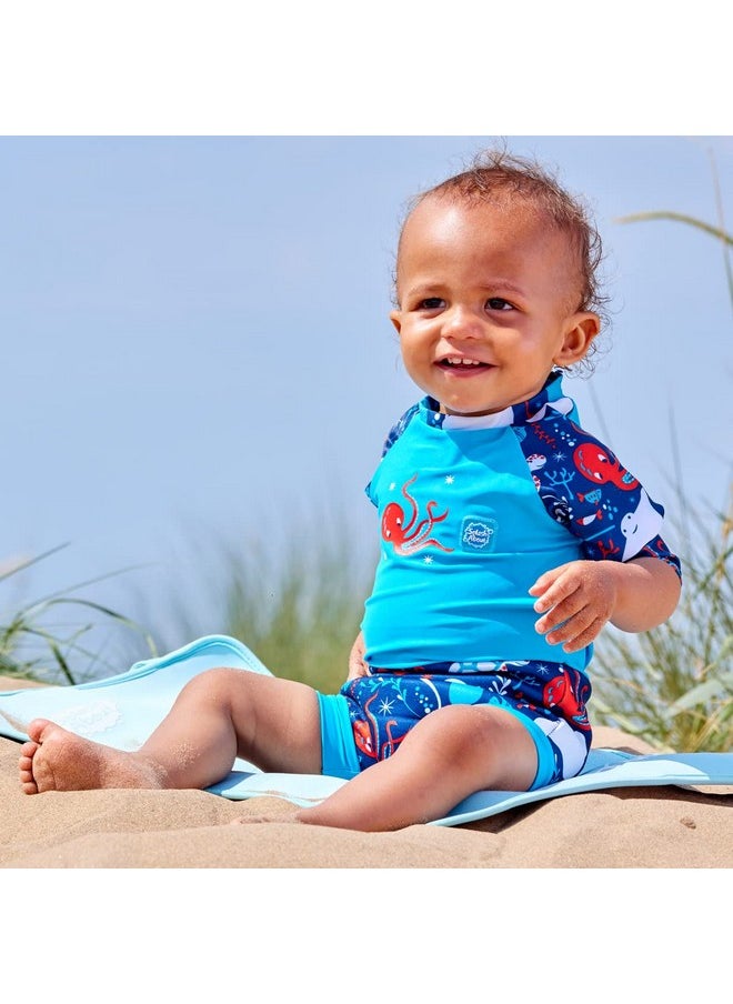 Splash About Splash About Happy Nappy Sunsuit with Swim Diaper Under The Sea 6-14 Months  - Image 1