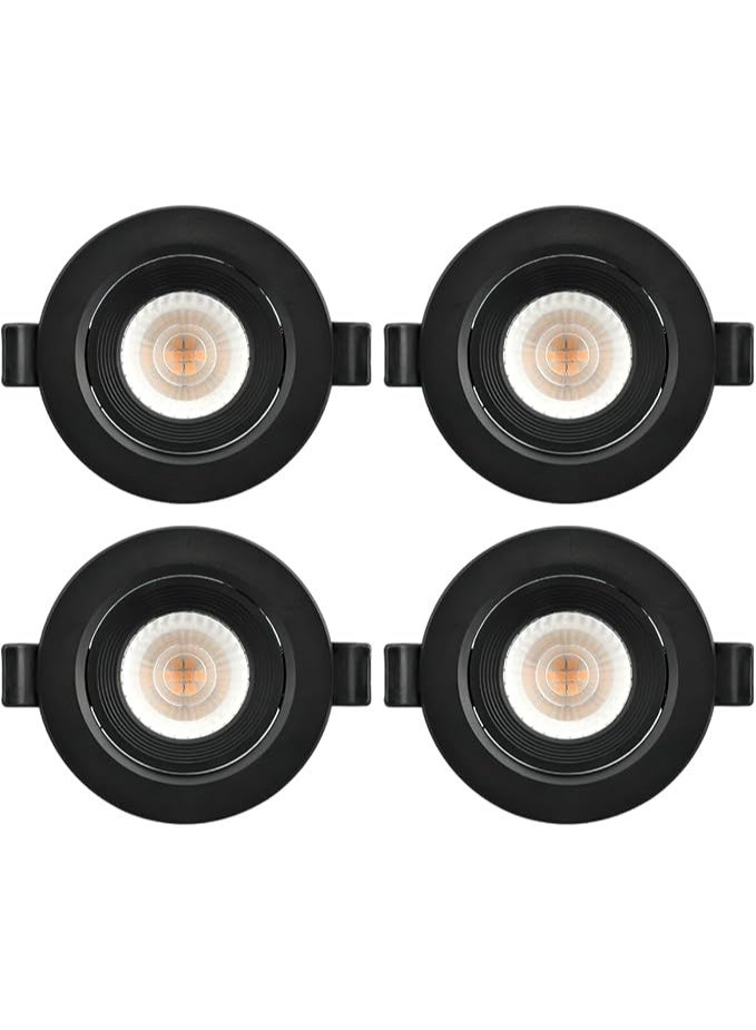 Lynacz Original Adjustable Round LED Downlight 7W 240VAC -Black Ceiling Spotlight IP40 Rated | For Indoor Home & Office Use (DAYLIGHT, PACK OF 4) - Image 1