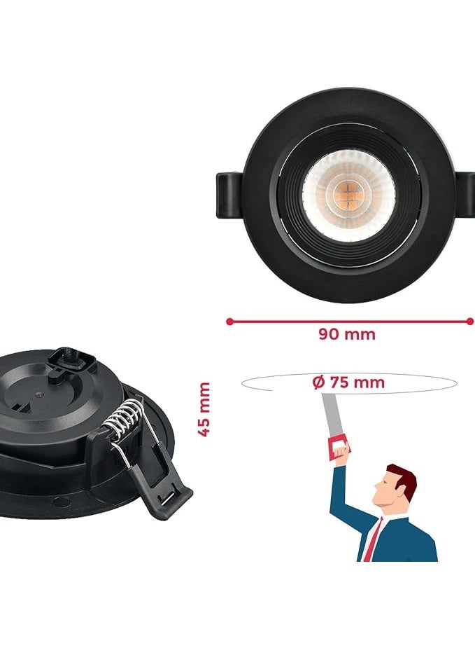 Lynacz Original Adjustable Round LED Downlight 7W 240VAC -Black Ceiling Spotlight IP40 Rated | For Indoor Home & Office Use (DAYLIGHT, PACK OF 4) - Image 3
