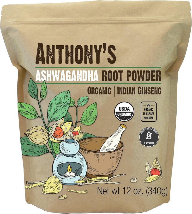 Anthony's Organic Ashwagandha Root Powder - 12 oz - Image 1