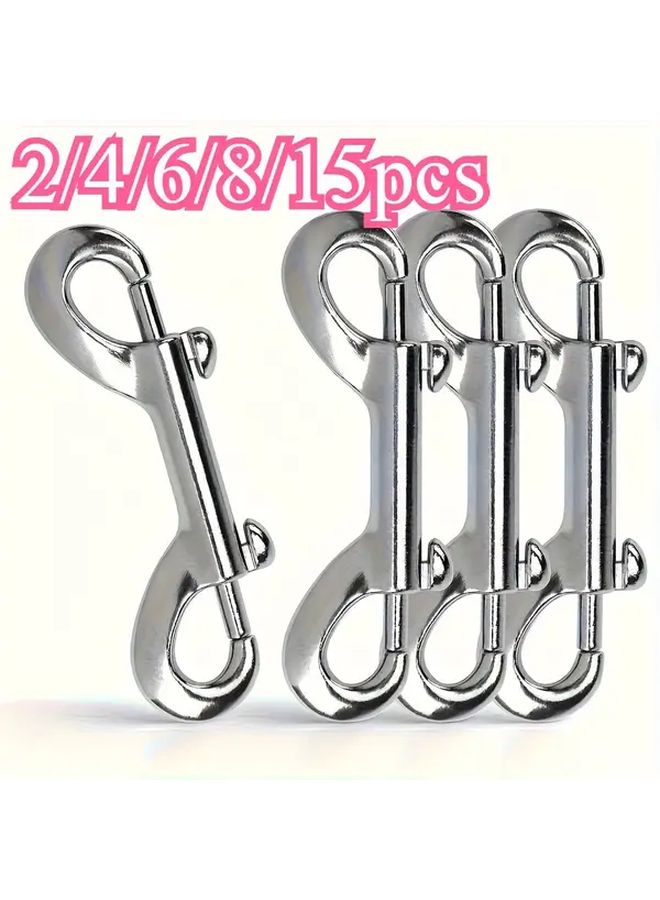 Durable Zinc Alloy Double Headed Buckle 2pcs Silvery Metal Clip For Dog Leash Hardware - Image 2