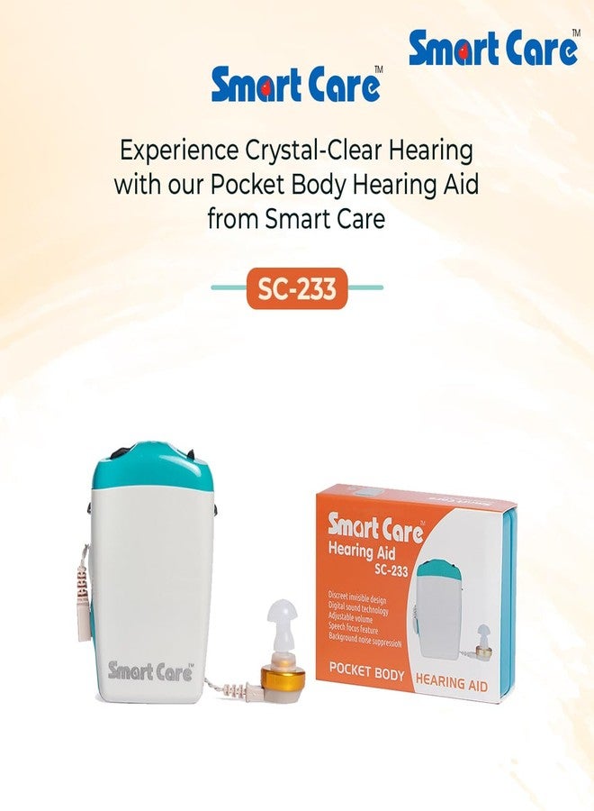 SMARTCARE SC-233 Digital Pocket Hearing Aid - Discreet and Powerful Hearing Support with Speech Focus, Noise Suppression, and Customizable Settings for Clear Sound - Image 5