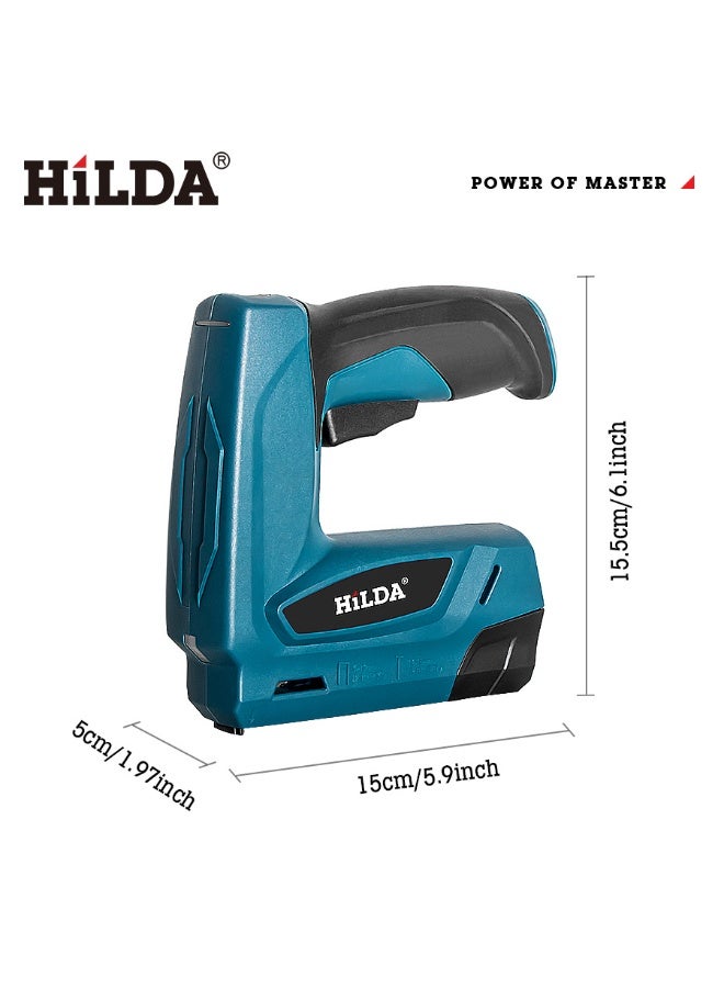 HILDA مسدس دبابيس لاسلكي - دبابيس صغيرة بقوة 4 فولت، دبابيس ومسامير 2 في 1 مع كابل ميكرو USB، 1000 قطعة لكل من الدبابيس/المسامير، مثالي لمشاريع الحرف اليدوية الخفيفة، التنجيد، والإصلاح - Image 4