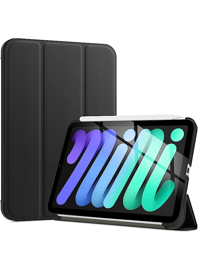 New Ipad Mini 6 2021 Case (6Th Generation, 8.3 Inch), Brushed Texture Slim Trifold Stand Shell Smart Cover With Auto Sleep/Wake Function -Black