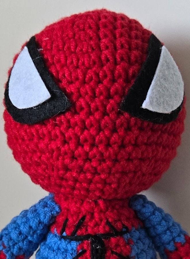 Handmade Crochet Superhero Doll – 18 cm Soft Amigurumi Plush Toy – Unique Gift for Kids - Image 4