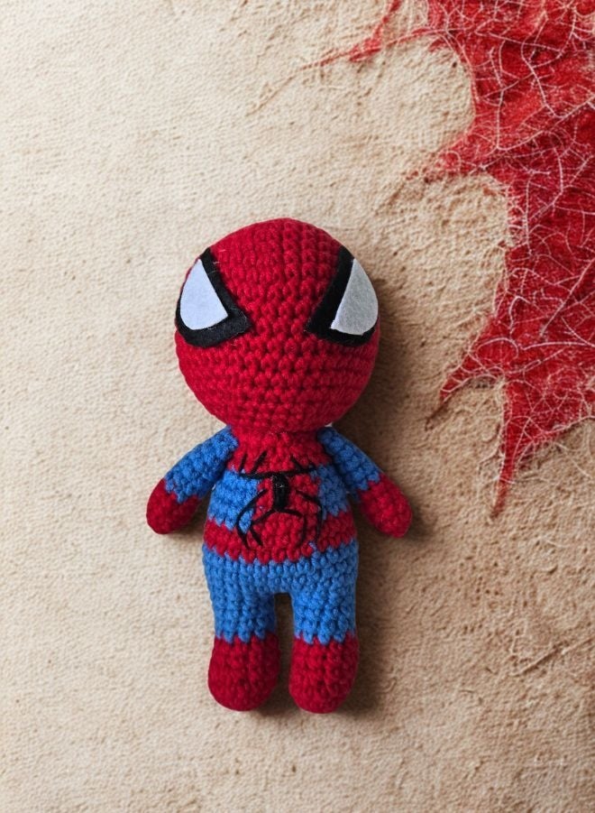 Handmade Crochet Superhero Doll – 18 cm Soft Amigurumi Plush Toy – Unique Gift for Kids - Image 1