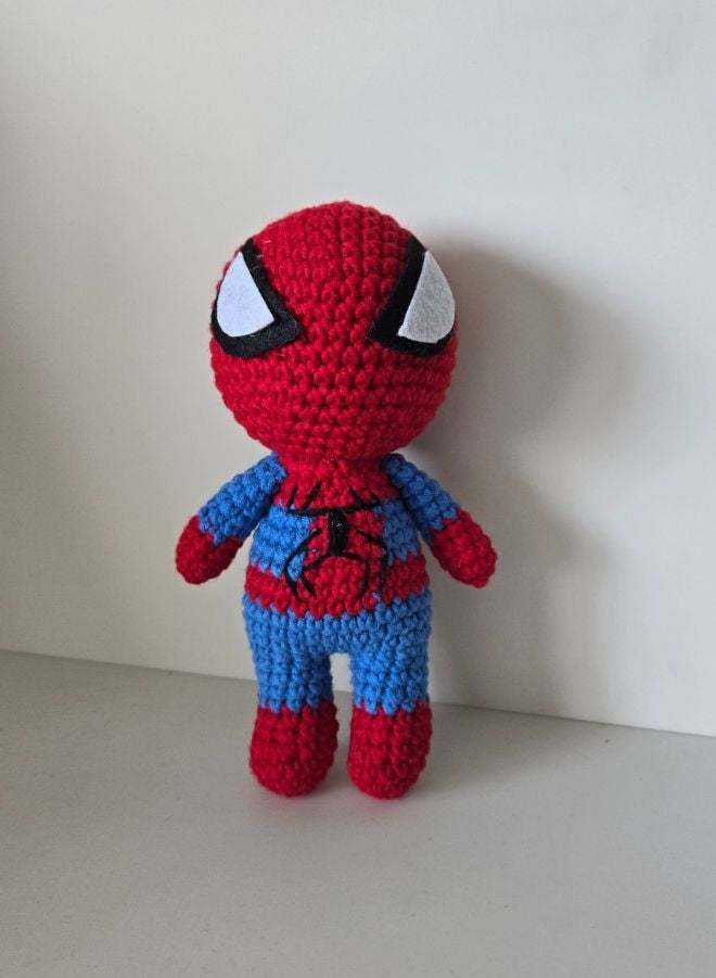 Handmade Crochet Superhero Doll – 18 cm Soft Amigurumi Plush Toy – Unique Gift for Kids - Image 3