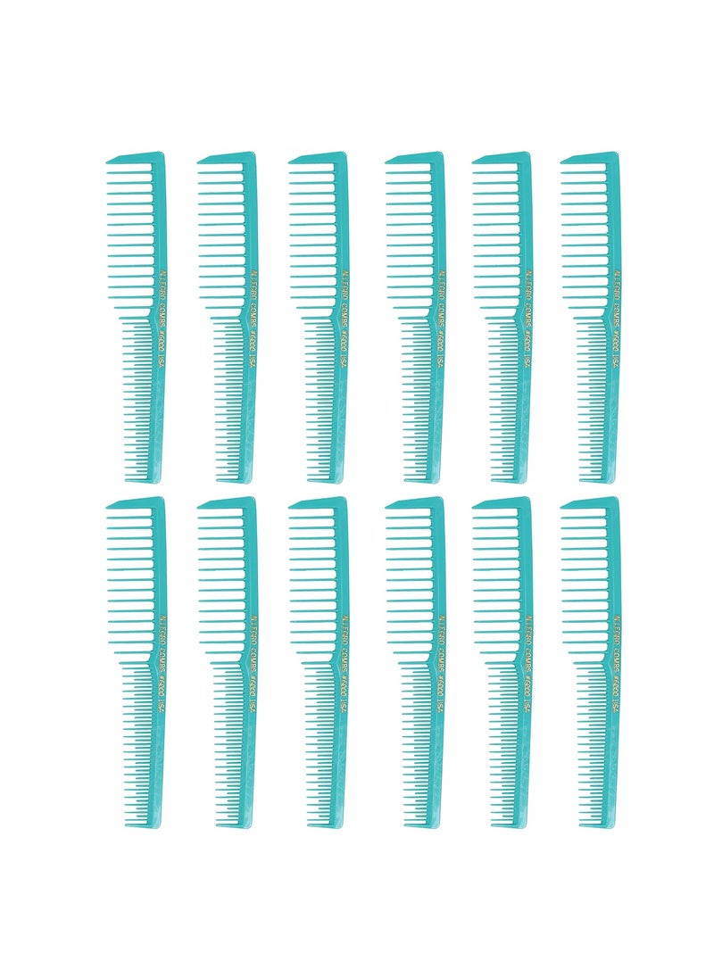 Allegro Combs Allegro Combs 6000 Wide Tooth Teasing Lift Vented Hair Combs Space Tooth Barber Stylist Curly Hair Parting Fresh Mix 12 Pc Fresh Mint 