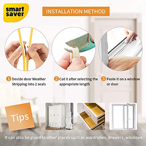 Smart Saver D Shaped (White) Self-Adhesive Epdm Doors and Windows Foam Seal Strip Rubber Weatherstrip 5 Meter (2 X 2.5 M = 5 Meter)-Pack of 4 - Image 4