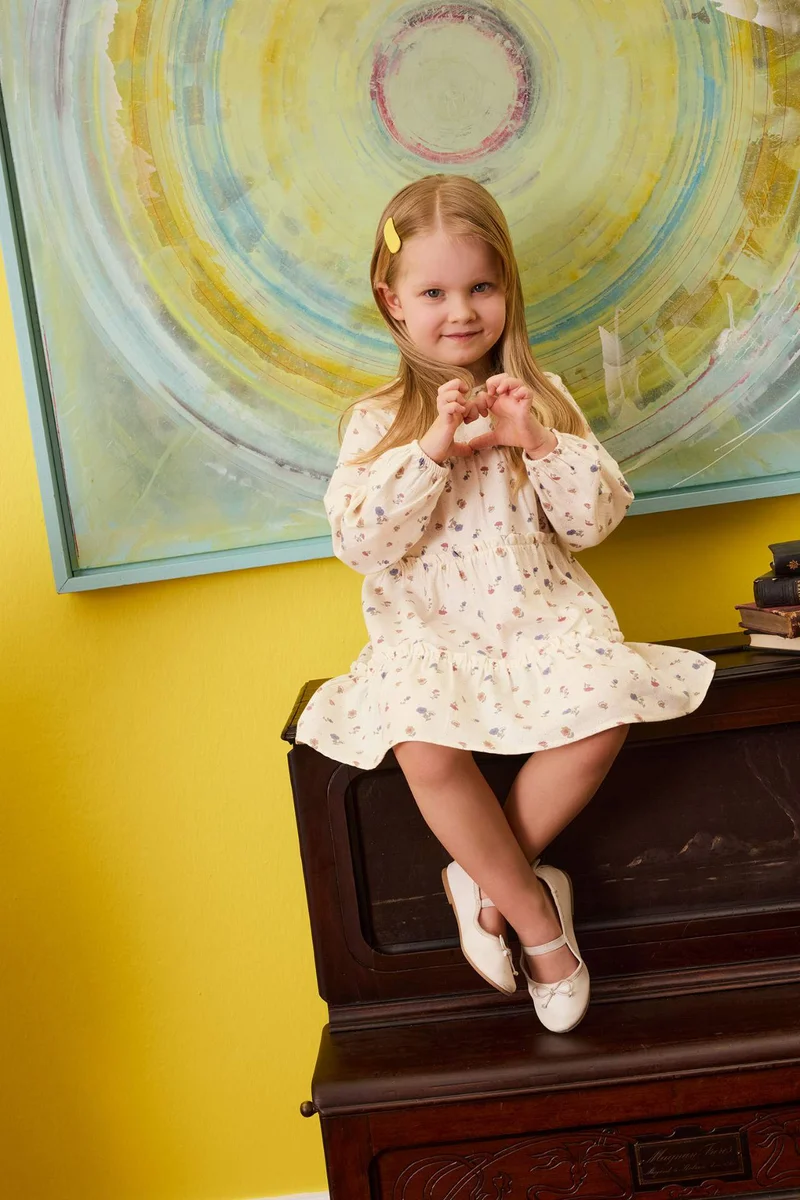 DeFacto Baby Girl Patterned Long Sleeve Twill Dress