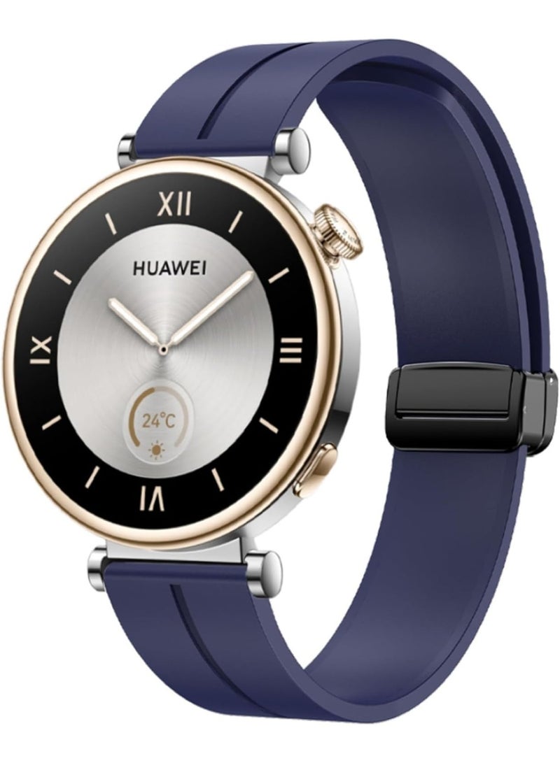 18mm Silicone Strap For Huawei Watch GT 6 41mm/GT 5 Pro 42 mm/GT 5 41mm/GT4 41 mm/Watch 5 42mm Magnetic Metal Buckle Sport Silicone Breathable Strap, Band Soft Replacment Wristband - Image 1