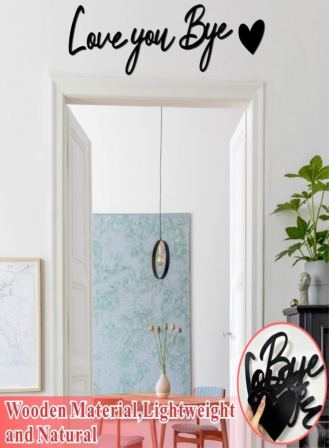 إيزما لافتة "أحبك وداعًا" ديكور مدخل خشبي فوق الباب، ملصقات جدارية قابلة للتقشير واللصق، ديكور مدخل المنزل، لافتة فنية سوداء، لوحة فنية جدارية للحب، مناسبة للمطبخ الريفي وغرفة المعيشة، هدية - Image 5