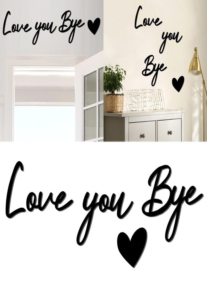 إيزما لافتة "أحبك وداعًا" ديكور مدخل خشبي فوق الباب، ملصقات جدارية قابلة للتقشير واللصق، ديكور مدخل المنزل، لافتة فنية سوداء، لوحة فنية جدارية للحب، مناسبة للمطبخ الريفي وغرفة المعيشة، هدية - Image 1