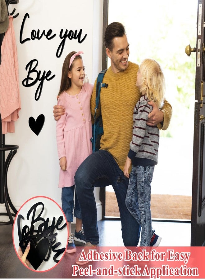 إيزما لافتة "أحبك وداعًا" ديكور مدخل خشبي فوق الباب، ملصقات جدارية قابلة للتقشير واللصق، ديكور مدخل المنزل، لافتة فنية سوداء، لوحة فنية جدارية للحب، مناسبة للمطبخ الريفي وغرفة المعيشة، هدية - Image 3