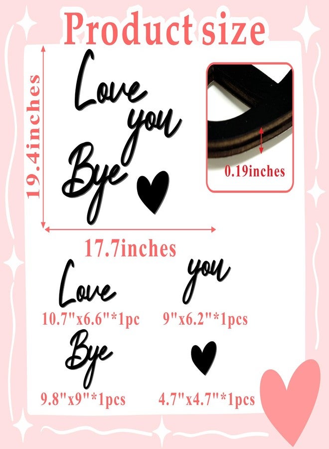 إيزما لافتة "أحبك وداعًا" ديكور مدخل خشبي فوق الباب، ملصقات جدارية قابلة للتقشير واللصق، ديكور مدخل المنزل، لافتة فنية سوداء، لوحة فنية جدارية للحب، مناسبة للمطبخ الريفي وغرفة المعيشة، هدية - Image 4