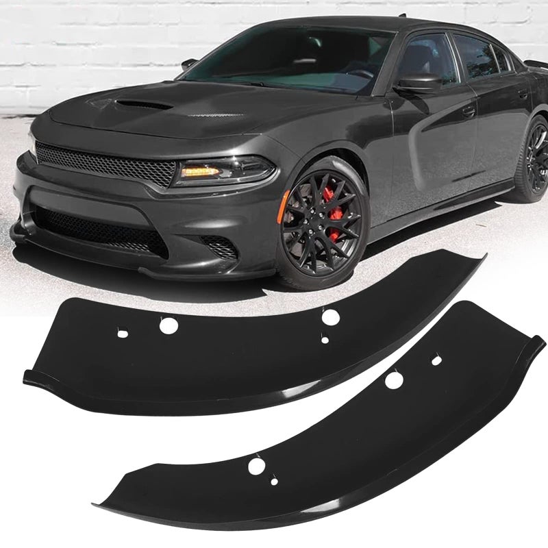 BOMLING Front Bumper Lip Splitter Protector Compatible with Dodge Charger HellcatSRT 392 Scat PackRT Scat PackGTRT 20152021 Black Pack of 2