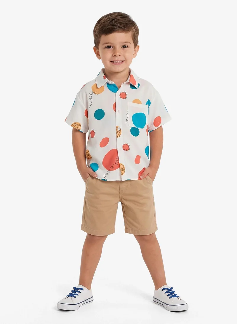 بنياتا قميص مطبوع بأكمام قصيرة